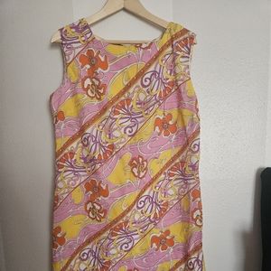 Vintage Paisley Print Shift Dress
